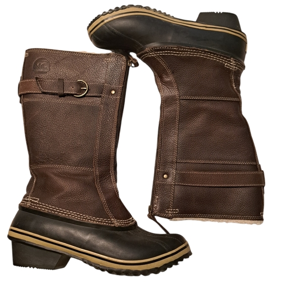 Sorel Winter Fancy Tall II Boot Brown Black Size 9 - Picture 2 of 15